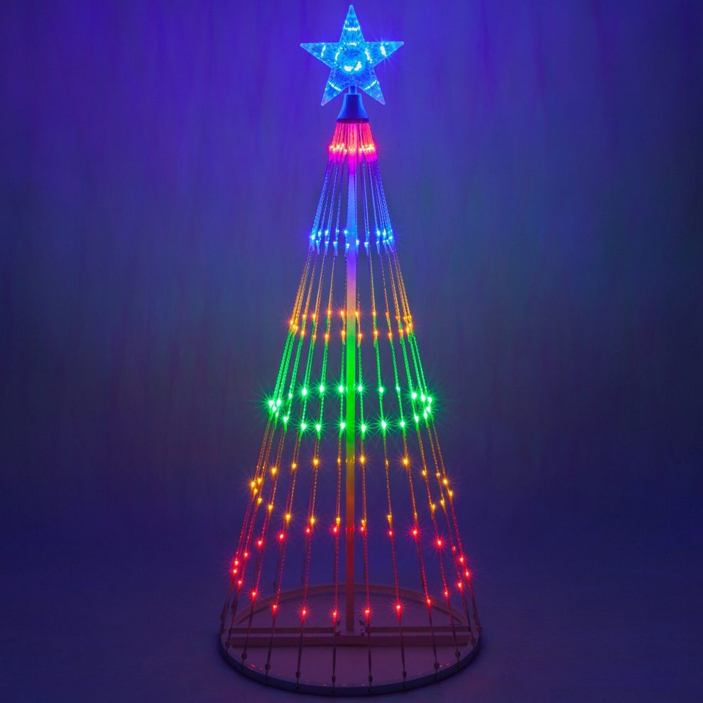 Raxiva-christmas multicolor led animated outdoor light show tree