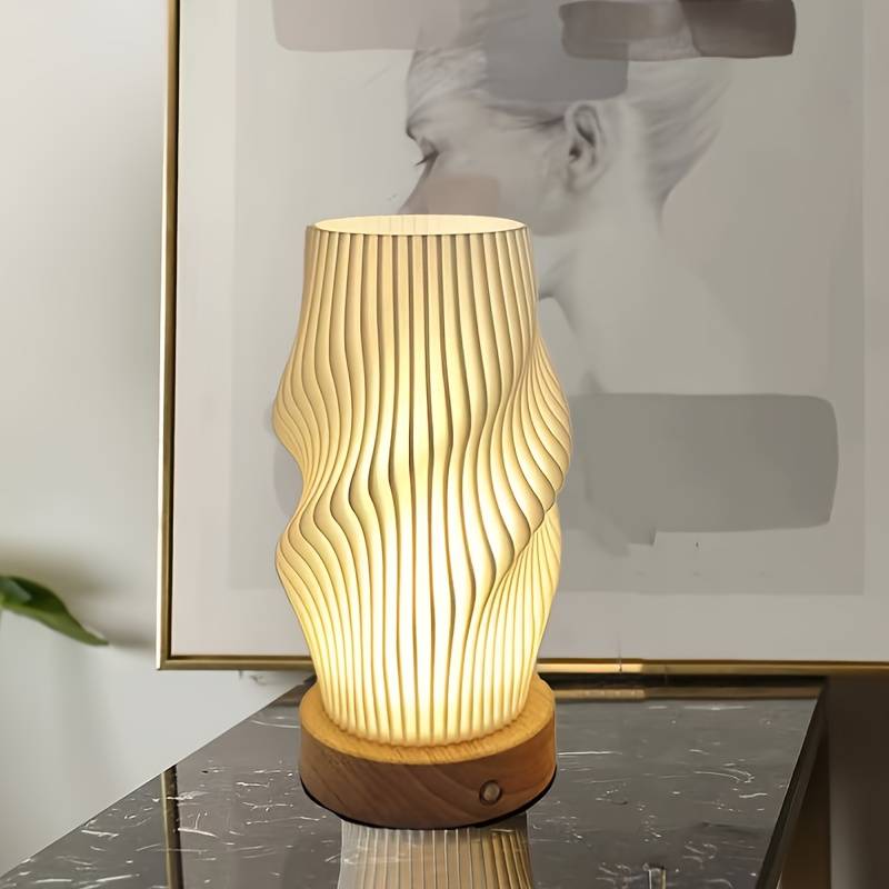 Raxiva-lampe table bois art nordique creative