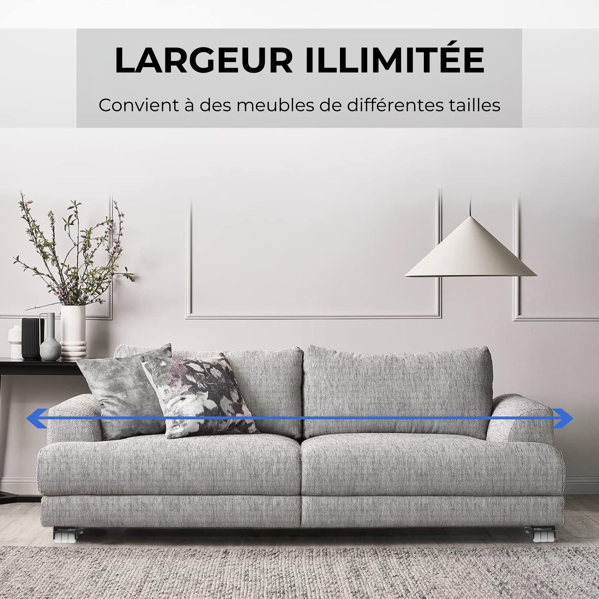 Raxiva-socle mobile universel avec frein pack de 2