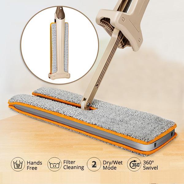 Raxiva-self wringing double sided flat microfiber mop broom 360 spin