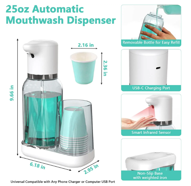Raxiva-automatic mouthwash dispenser