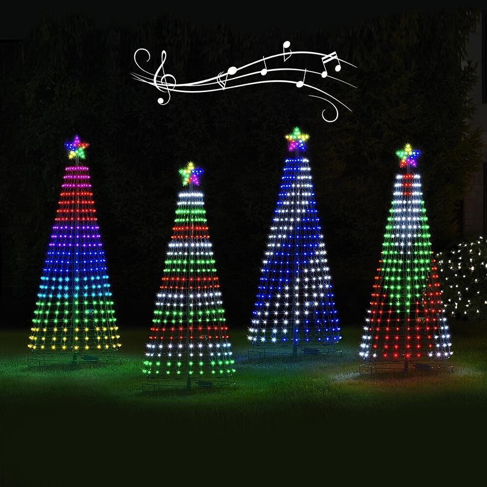 Raxiva-christmas multicolor led animated outdoor light show tree