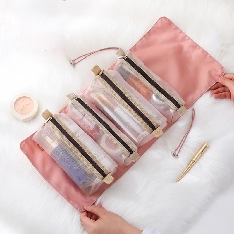 Raxiva-4 in 1 detachable makeup bag portable foldable travel cosmetic organizer pouch
