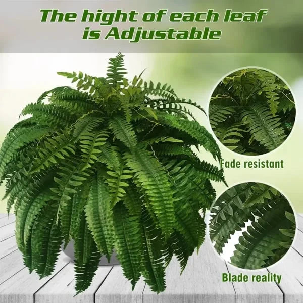 Raxiva-uv resistant lifelike artificial boston fern outdoor use