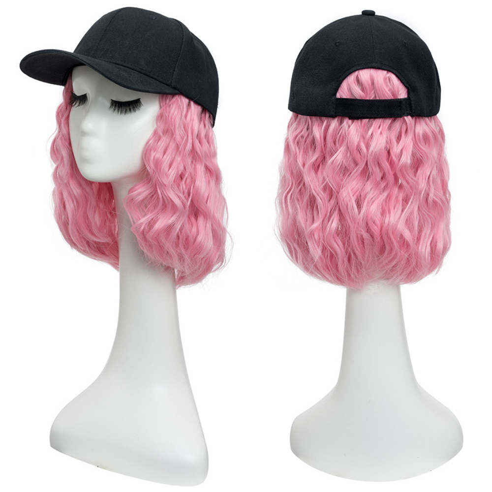 Raxiva-heat resistant synthetic wavy wig baseball cap extension