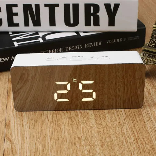 Raxiva-digital alarm clock smart mirror desktop bedside light