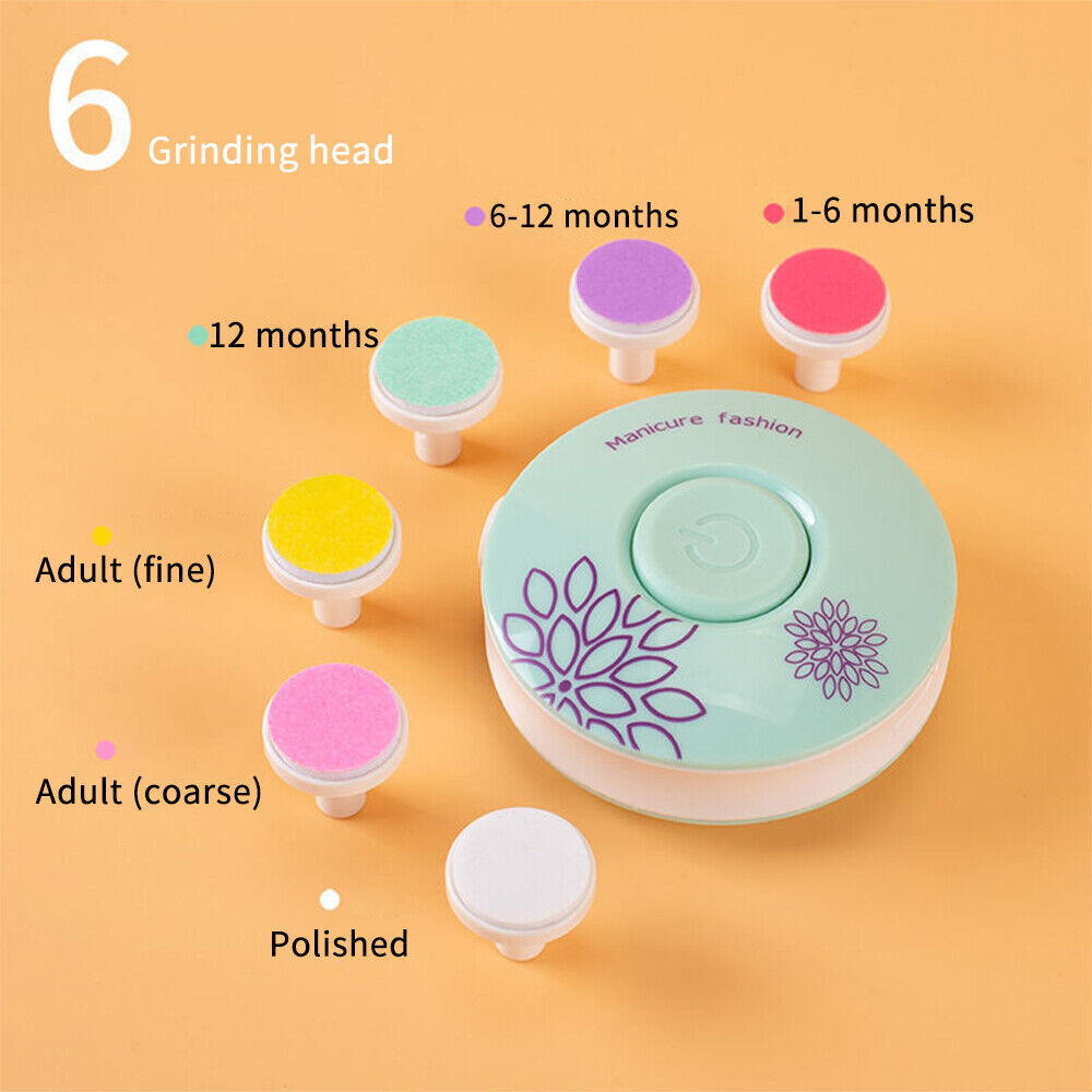 Raxiva-baby nail trimmer with six grinding heads