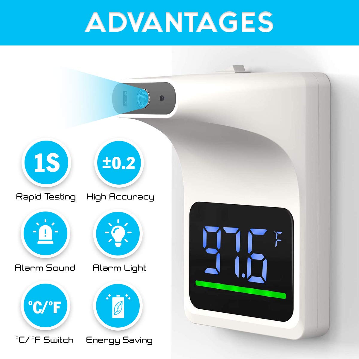 Raxiva-contactless wall mounted forehead thermometer