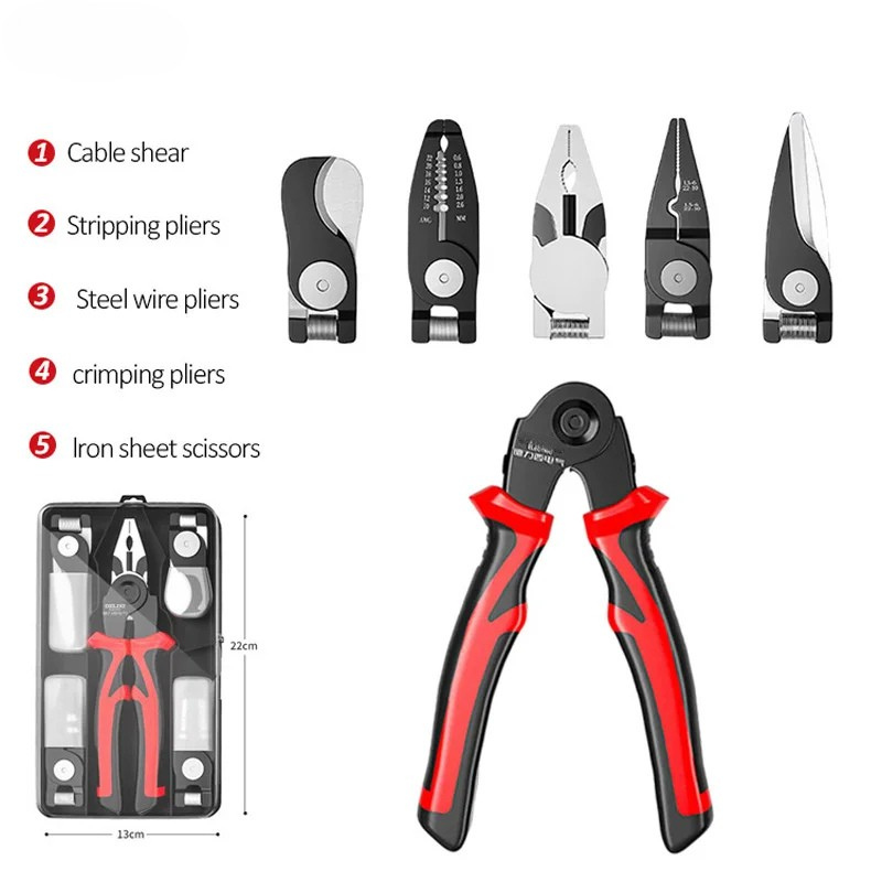 Raxiva-5 in 1 electric multifunction pliers kit