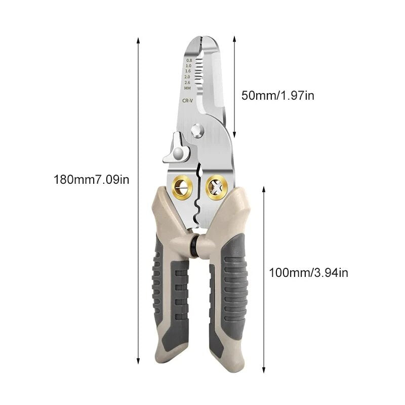 Raxiva-6 in 1 multifunctional wire stripper crimping pliers tool
