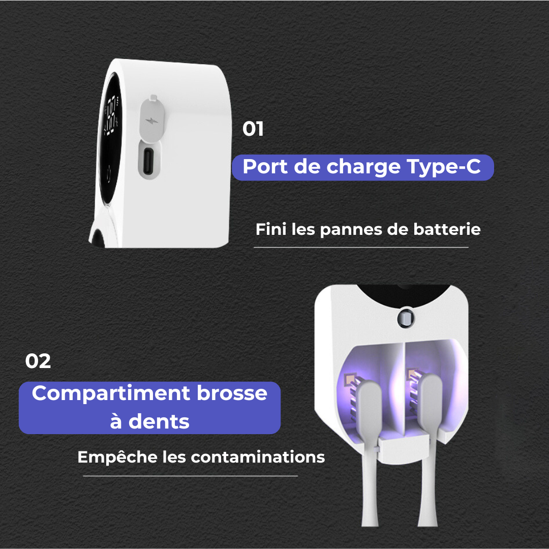 Raxiva-desinfecteur brosse a dents uv sterilisation efficace sans contact