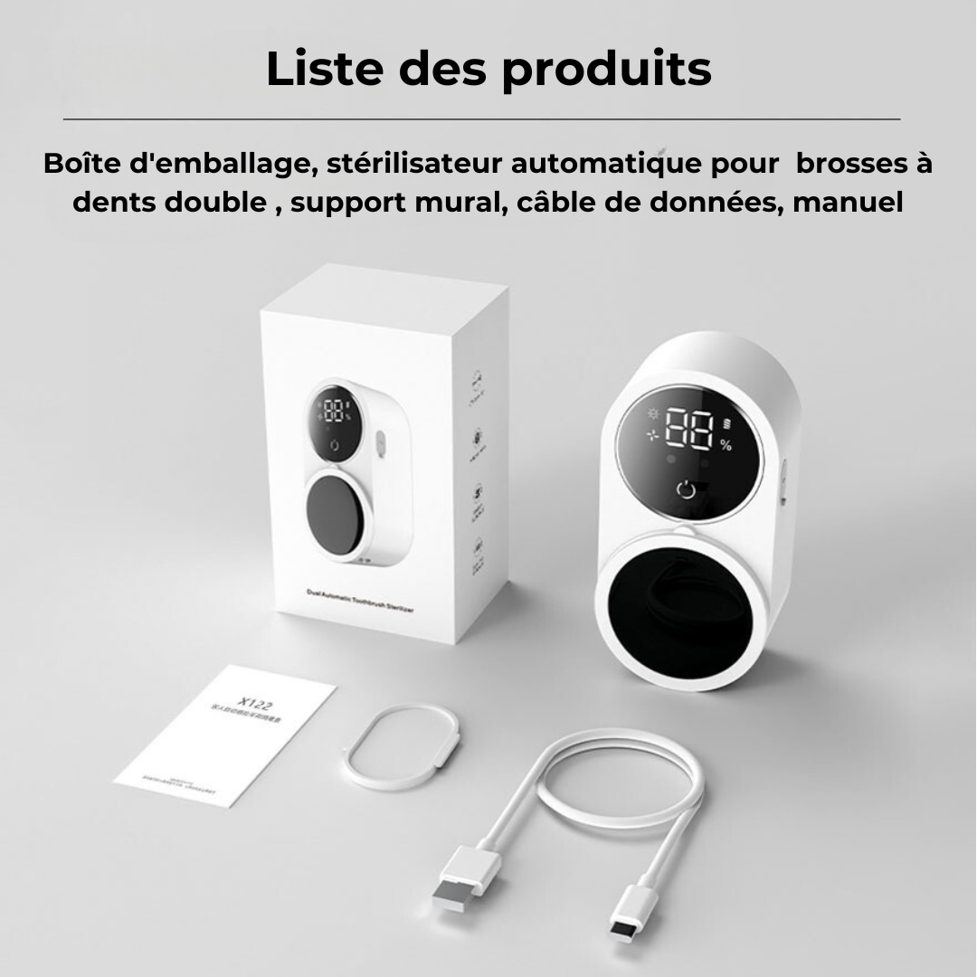 Raxiva-desinfecteur brosse a dents uv sterilisation efficace sans contact