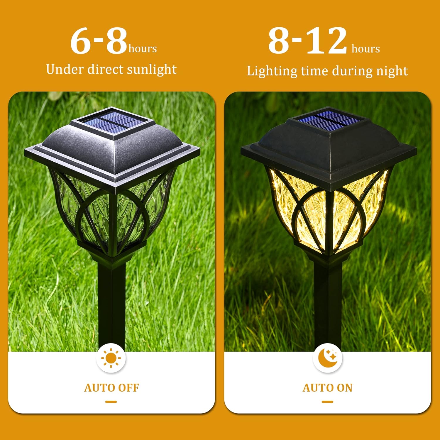 Raxiva-6 pack led solar pathway garden lights outdoor