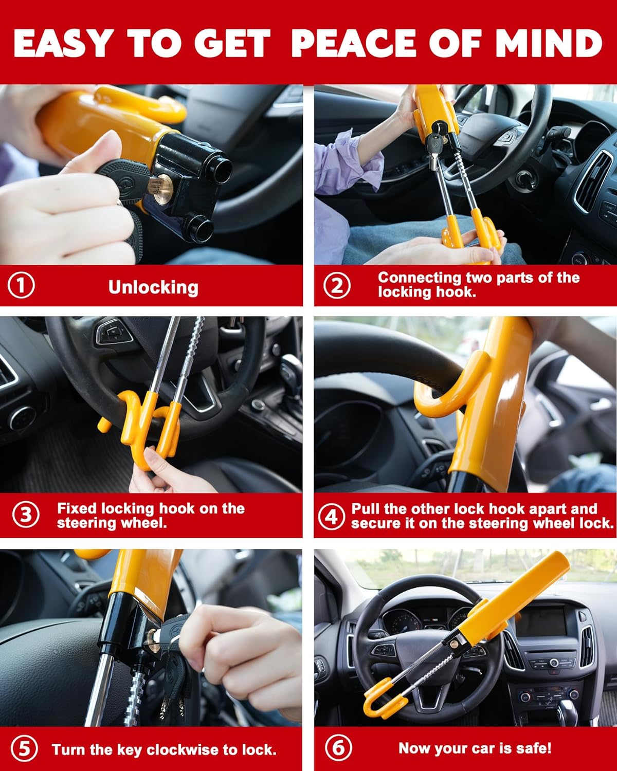 Raxiva-car steering wheel lock