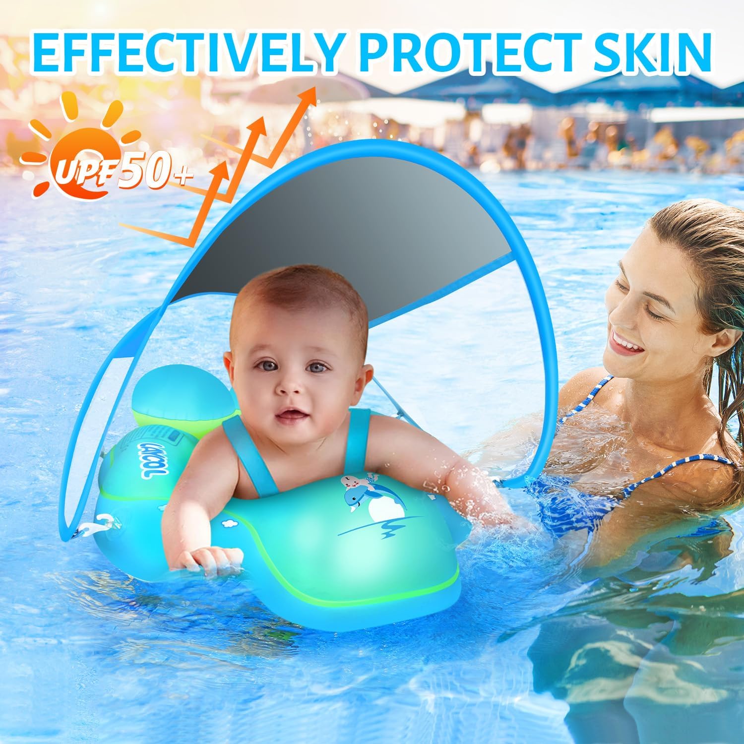 Raxiva-baby swim float with canopy