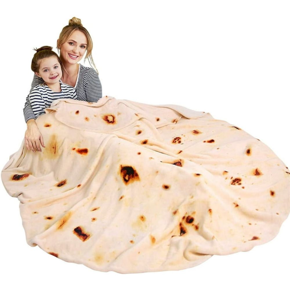 Raxiva-burrito tortilla food throw blanket