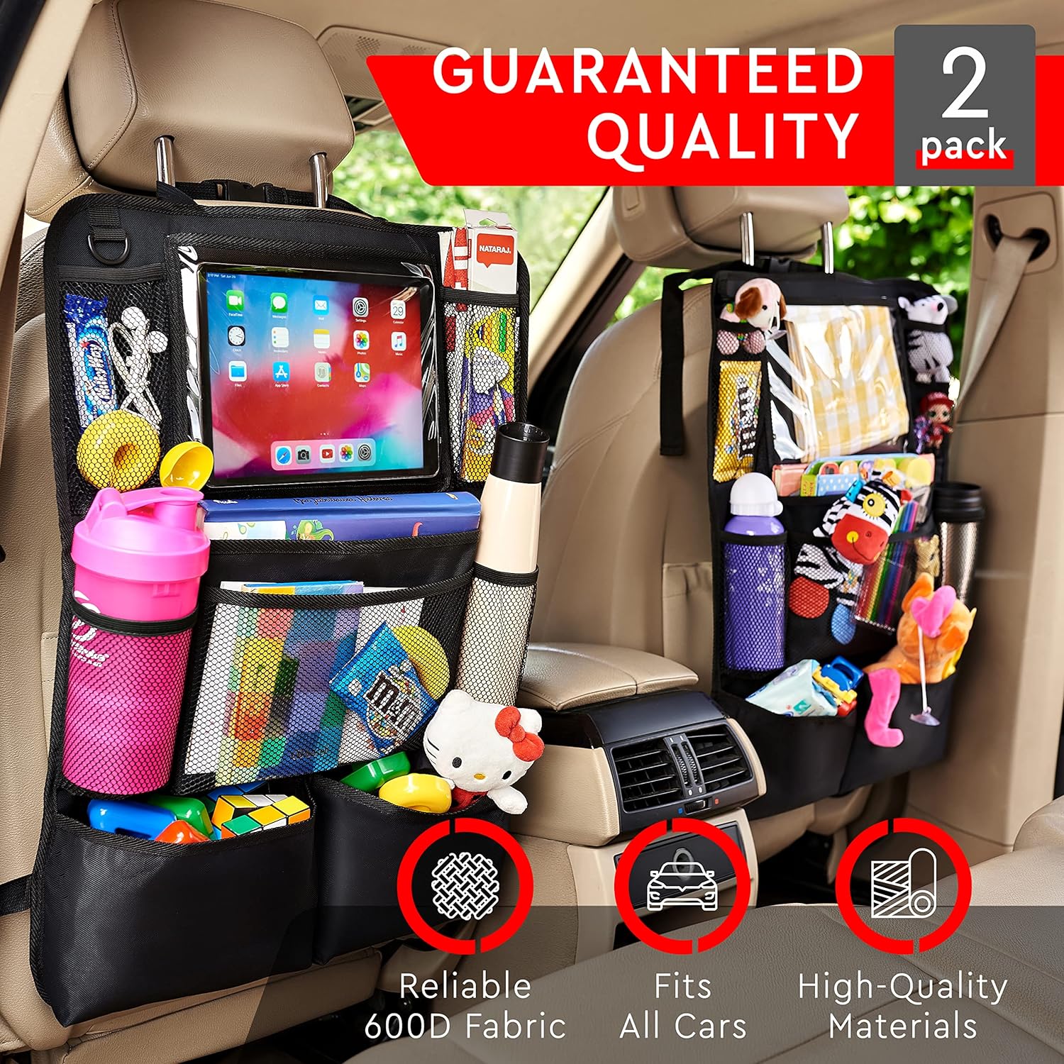 Raxiva-2 pack car backseat organizer
