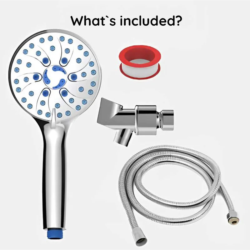 Raxiva shower head with two speed spray gun