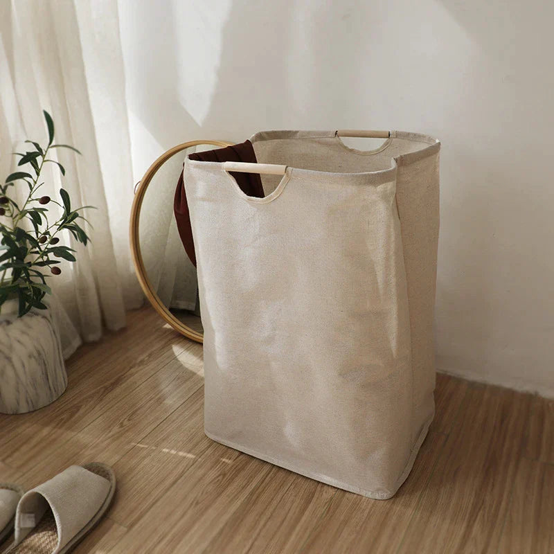 Raxiva-japanese cotton linen laundry basket