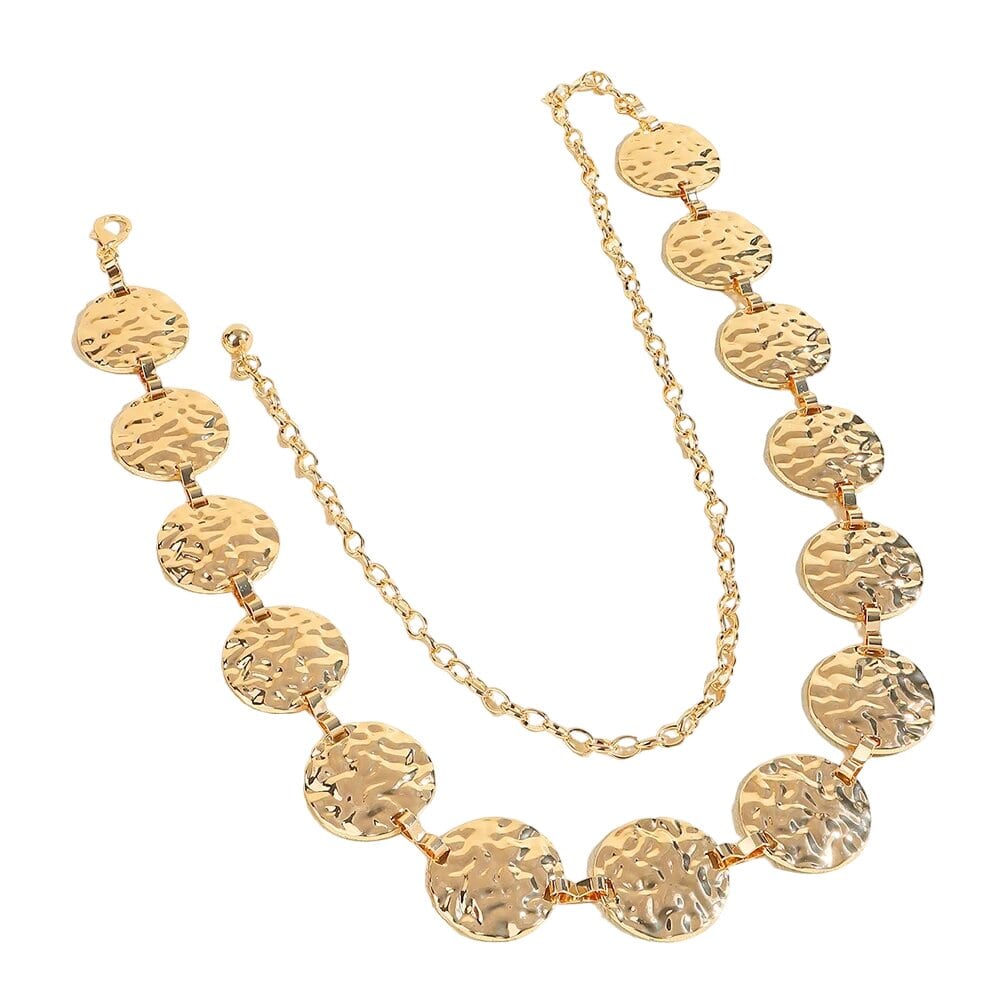 Raxiva-elegant metal chain belt add glamour to your dress