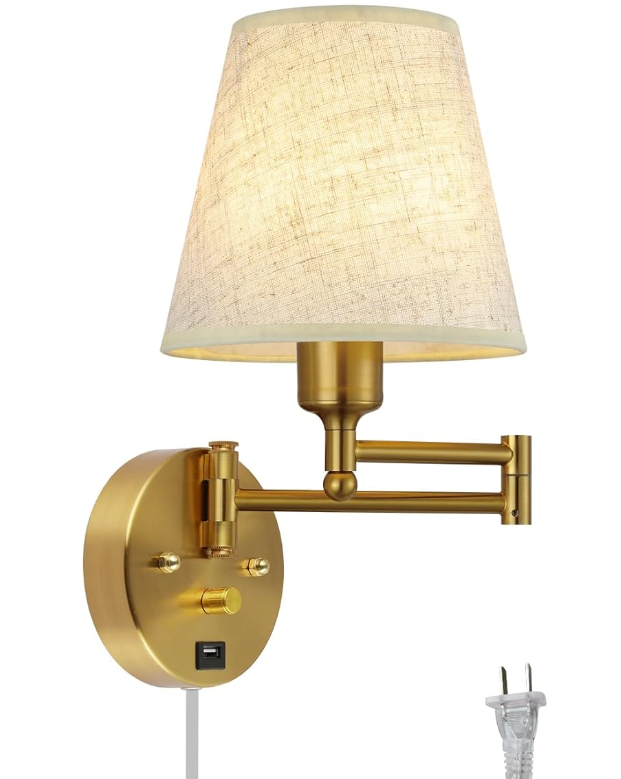 Raxiva-applique murale chevet doree ultra elegante variateur port usb goldglow