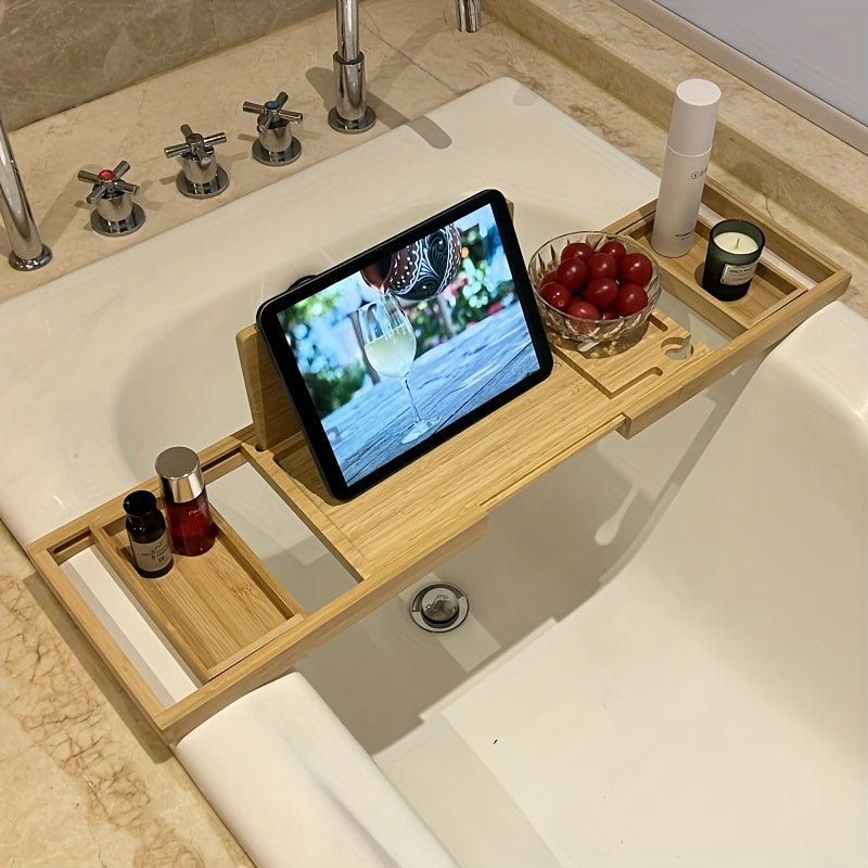 Raxiva-bamboo bathtub tray for relaxation