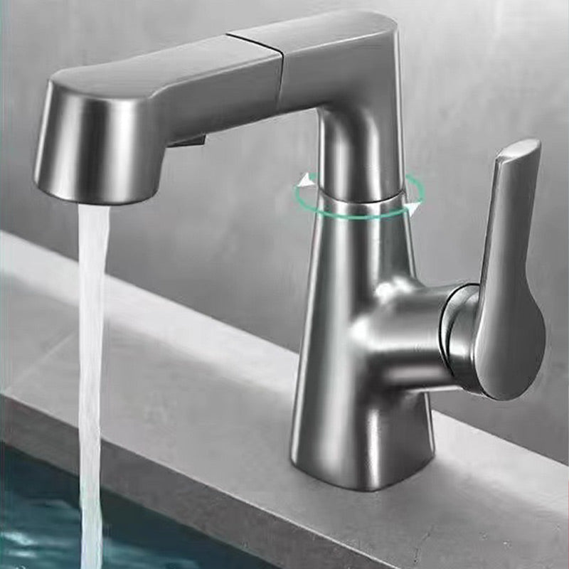 Raxiva-single hole basin faucet with pull out spray head