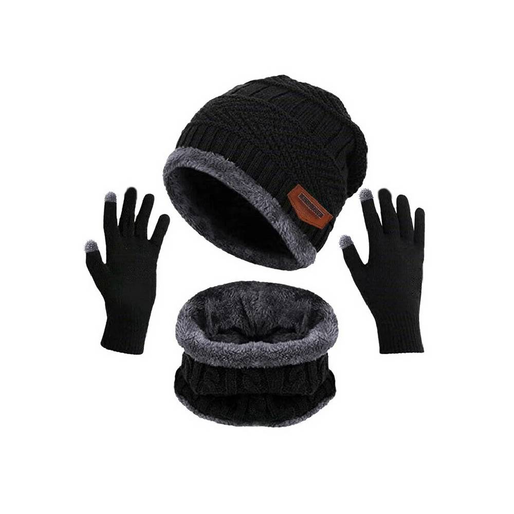 Raxiva-unisex winter hat scarf glove set stay warm in style