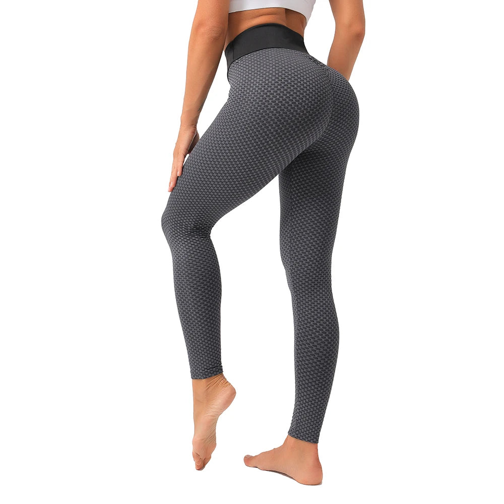 Raxiva-high waisted honeycomb leggings enhance your workout style