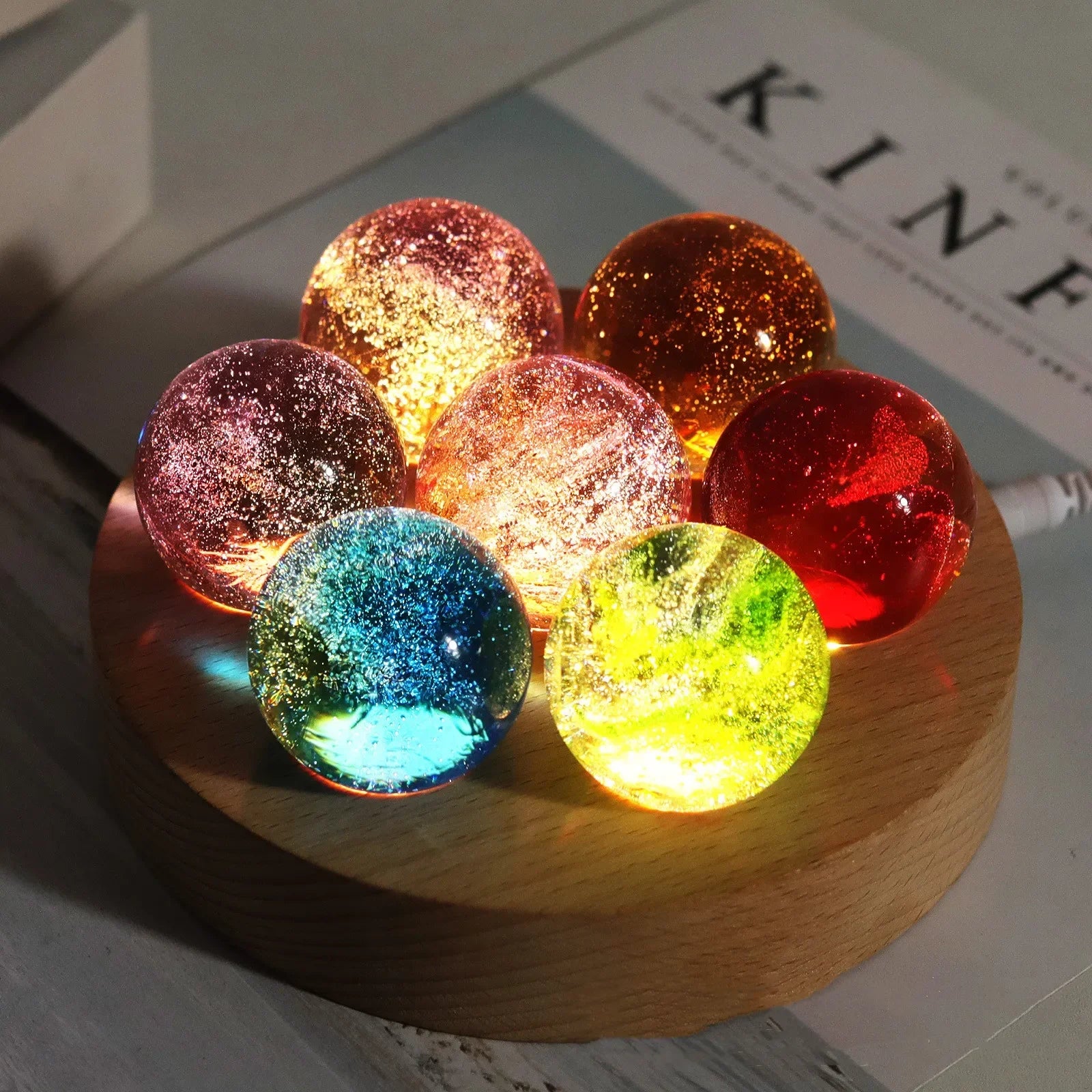 Raxiva-lampe boule 7 chakras led