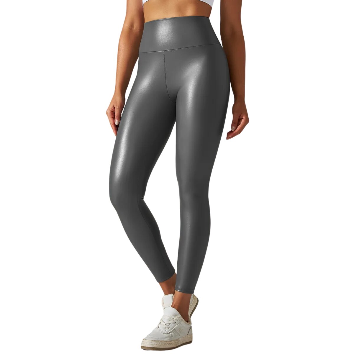 Raxiva-high waisted faux leather push up leggings sculpt your figure in style