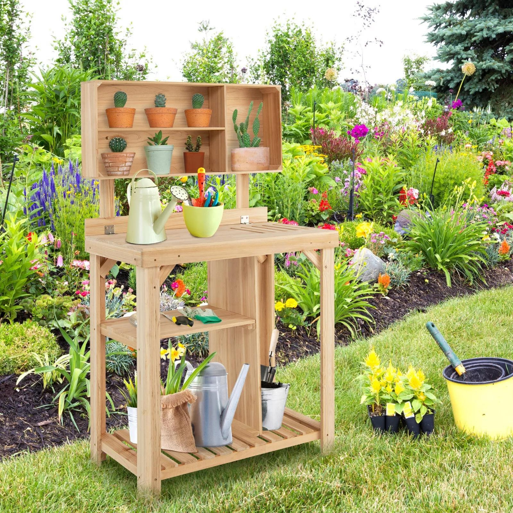 Outdoor Gardening Potting Workbench Table with Storage-Raxiva-SKU38841708186796093Outdoor Gardening Potting Workbench Table with Storage7491665363005, Outdoor Gardening Potting Workbench Table with Storage, , Raxiva, Outdoor Gardening Potting Workbench Table with Storage,
