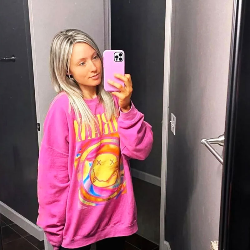 Raxiva oversized smiley sweatshirt