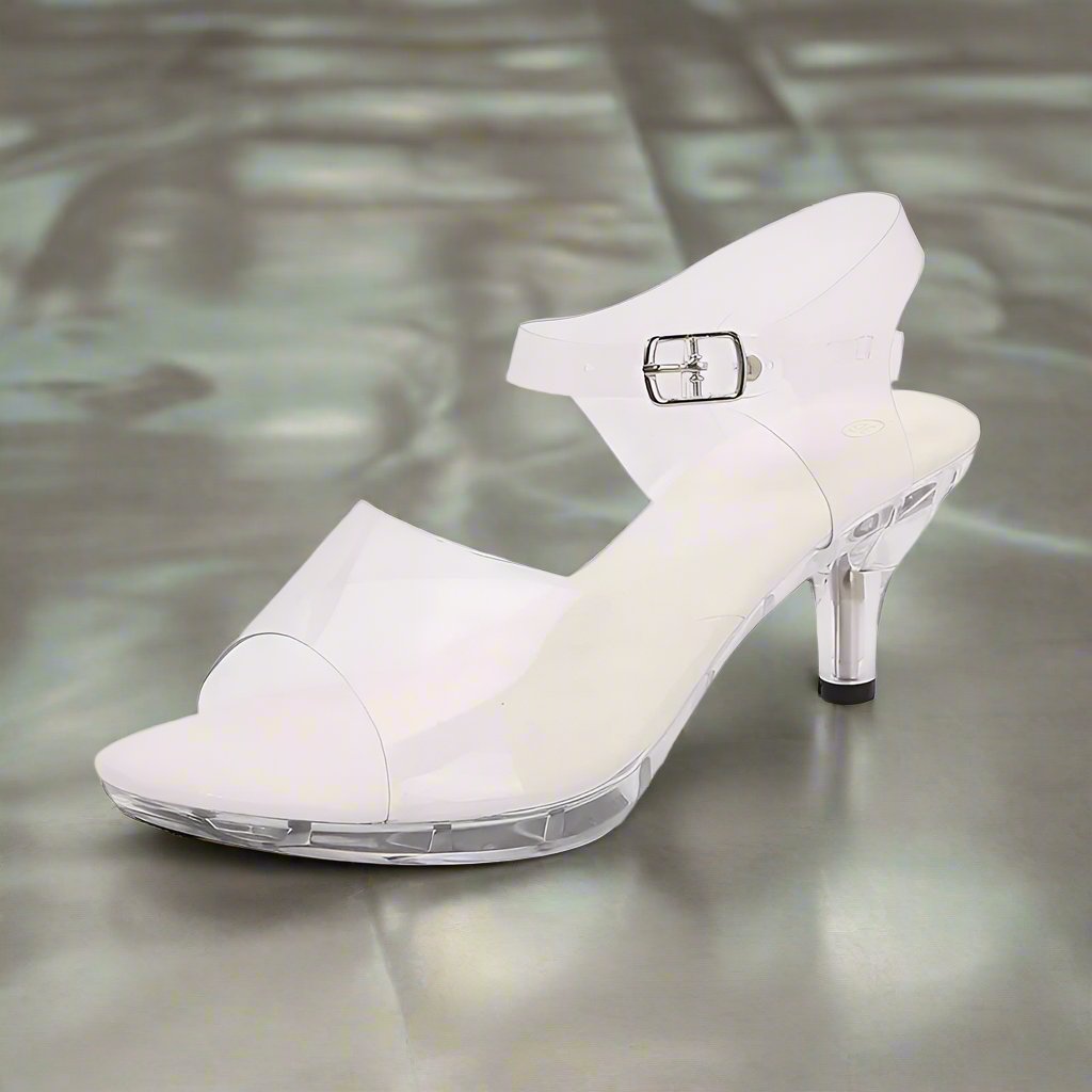 Raxiva - Crystal Clear Women's LED Kitten Heel Sandals – Dazzling  Nightclub Heels with Shimmering Lights & Sleek Transparent Design