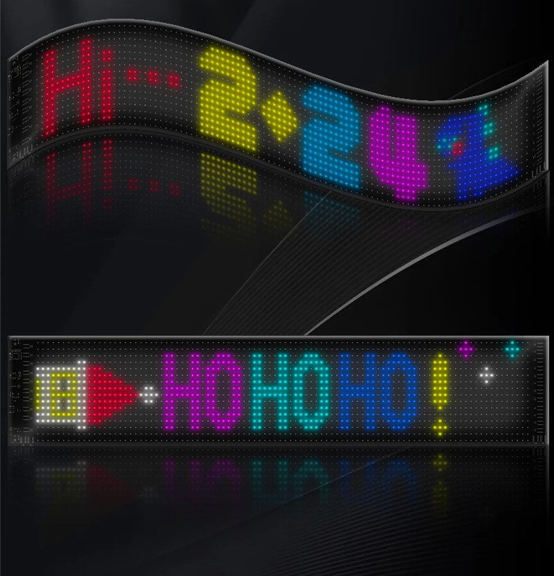 Raxiva - Customizable RGB LED Car Sign – Programmable Bluetooth Matrix Pixel Panel for Dynamic Animation & Flexible Display Lighting