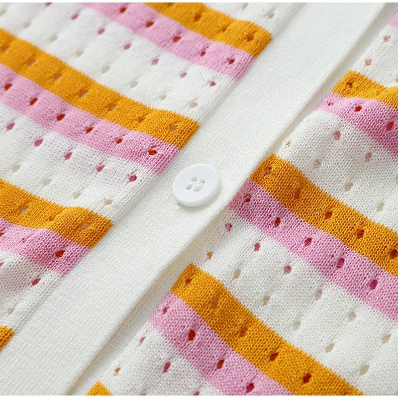 Raxiva - Elegant Lapel Half-Sleeve Top and High-Waist Shorts Set - Loose Casual Single-Breasted Outfit