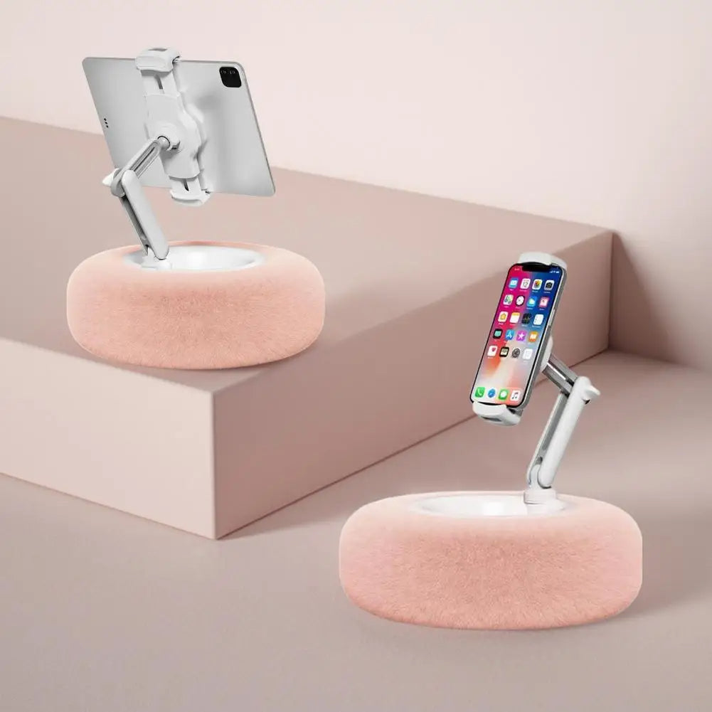 Raxiva - Fuzzy Tablet & Phone Pillow Stand – Multi-Angle Phone Holder for Bed, Car, and Couch