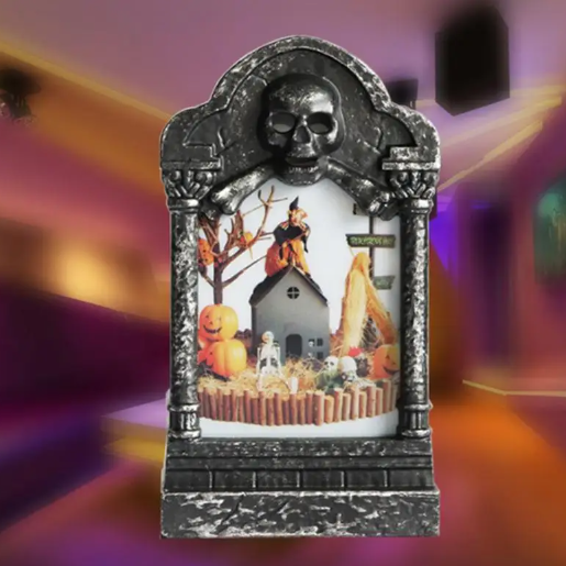 Raxiva - Halloween Tombstone Light LED Decorative Prop - Tombstone Ornament LED Light Up Halloween Decoration