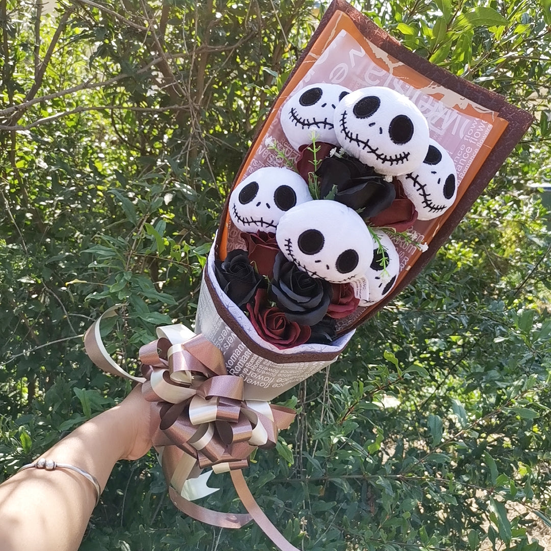 Raxiva - Jack Skellington Doll Bouquet  - Halloween Jack Skellington Plush Bouquet Doll