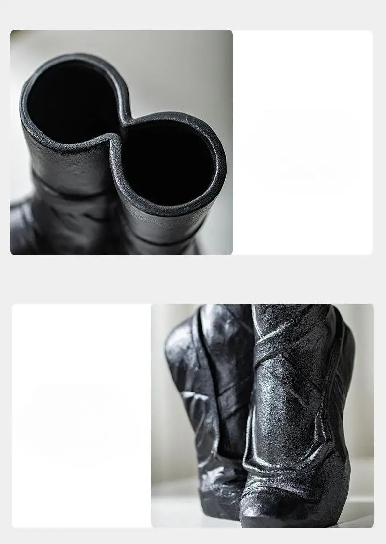 Raxiva - Nordic Ceramic Ballet Shoes Art Vase – Elegant Vase Sculpture for Home Decor and Flower Arrangements