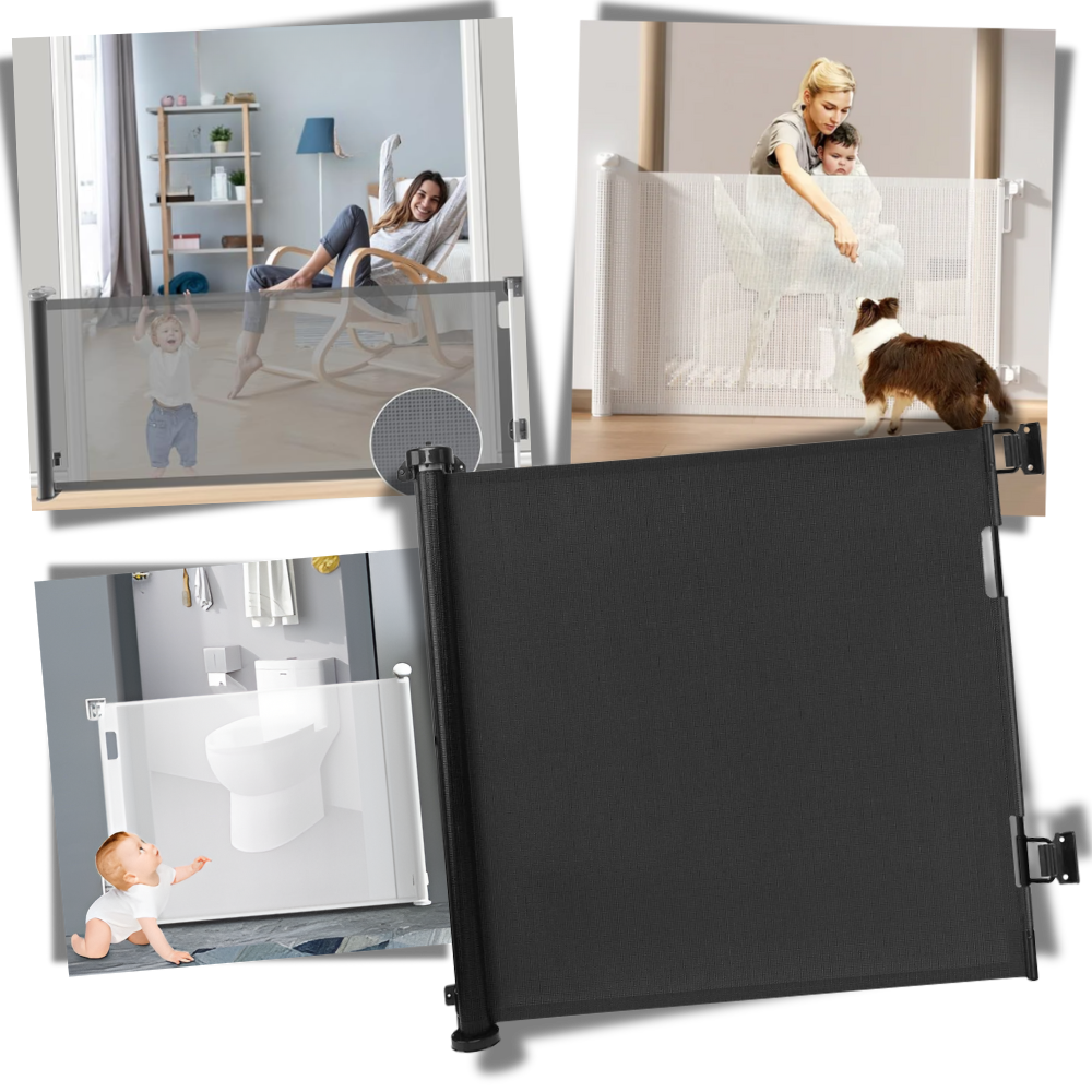 Raxiva - Retractable Sturdy Mesh Pet & Baby Gate