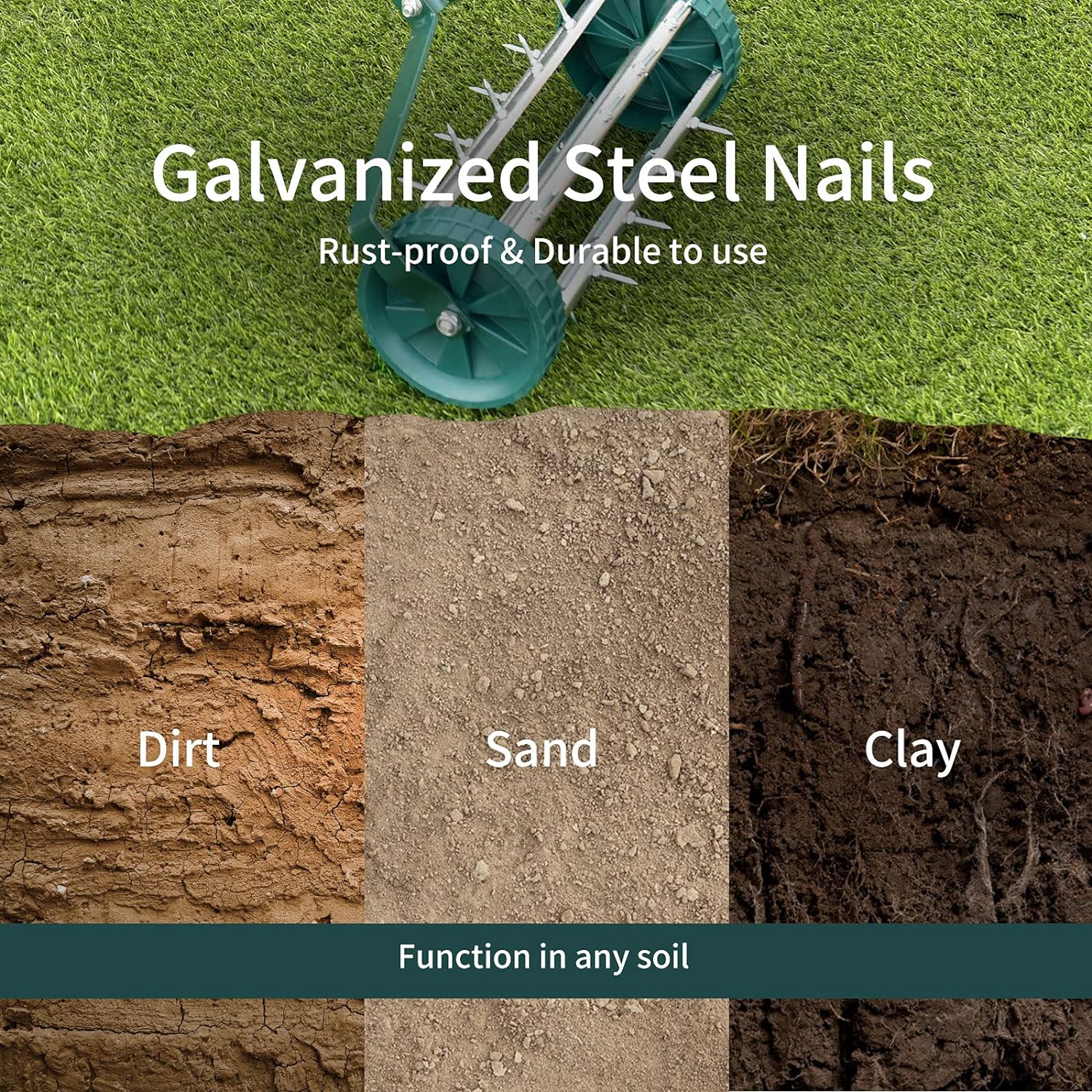 Raxiva - Rolling Lawn Aerator