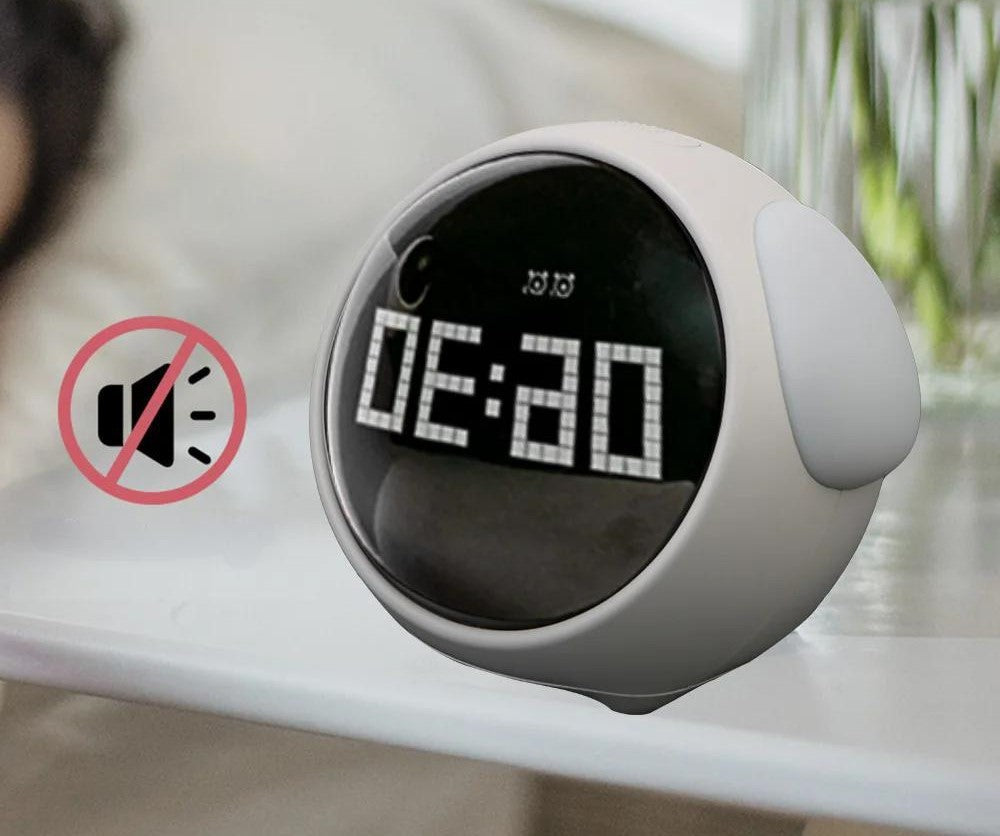 Raxiva - Voice-Controlled Night Light Alarm Clock – The Perfect Multifunctional Companion for Your Child's Room, Complete with a Thermometer!