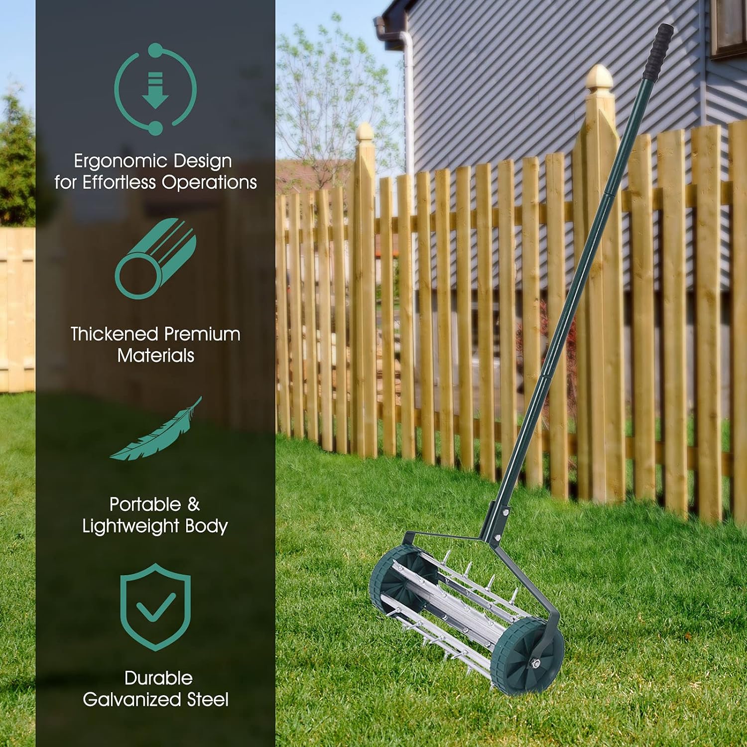 Rolling Lawn Aerator-Raxiva-SKU38841708202065981Rolling Lawn Aerator7491668541501, Rolling Lawn Aerator, , Raxiva, Rolling Lawn Aerator,