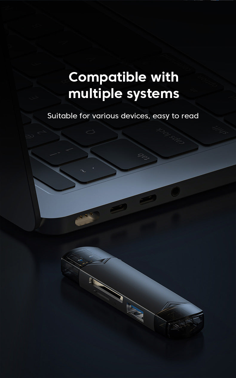 Raxiva - 6 In 1 Multifunction USB -  3.0 Card Reader U Disk Type C/Micro USB /TF/Sd Flash Drive Memory Card Reading Adapter Phone Accessories