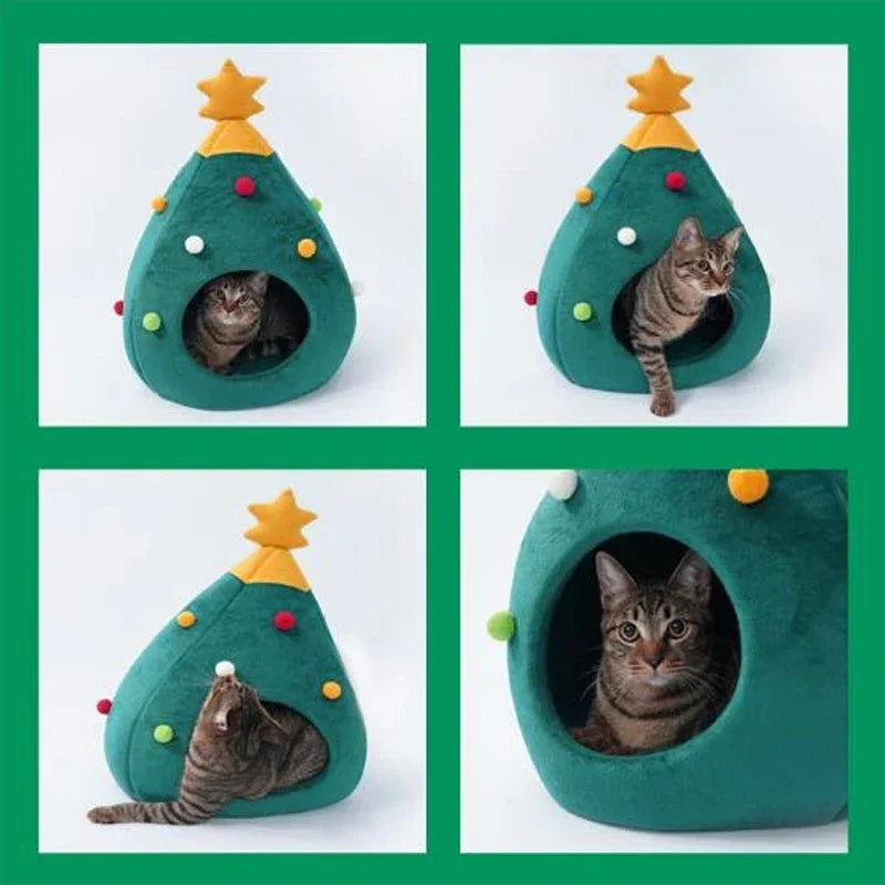 Raxiva - Christmas Tree Pet Bed / Tent – Warm Winter Tent for Dogs & Cats, Perfect for Holiday Comfort & Style
