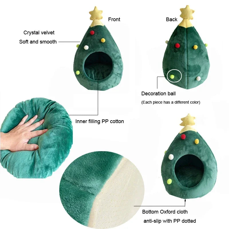 Raxiva - Christmas Tree Pet Bed / Tent – Warm Winter Tent for Dogs & Cats, Perfect for Holiday Comfort & Style