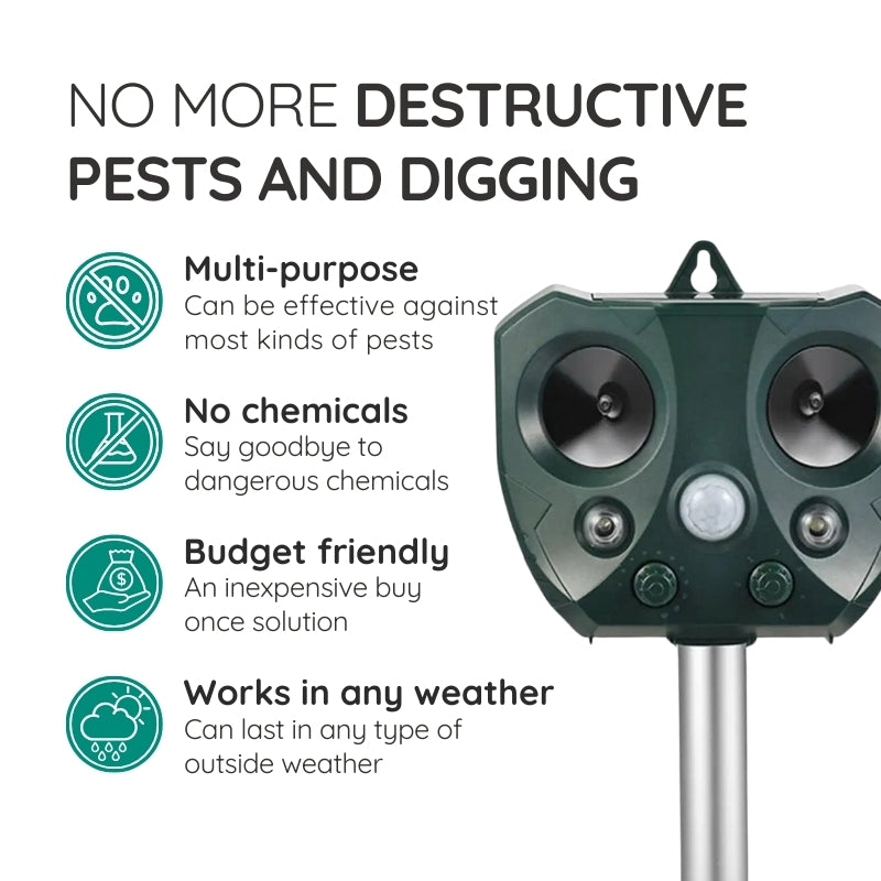 Raxiva waterproof solar animal pest repeller