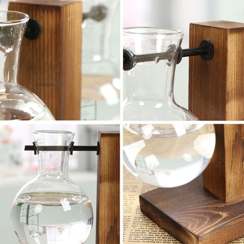 Raxiva wooden frame hydroponic plant holder