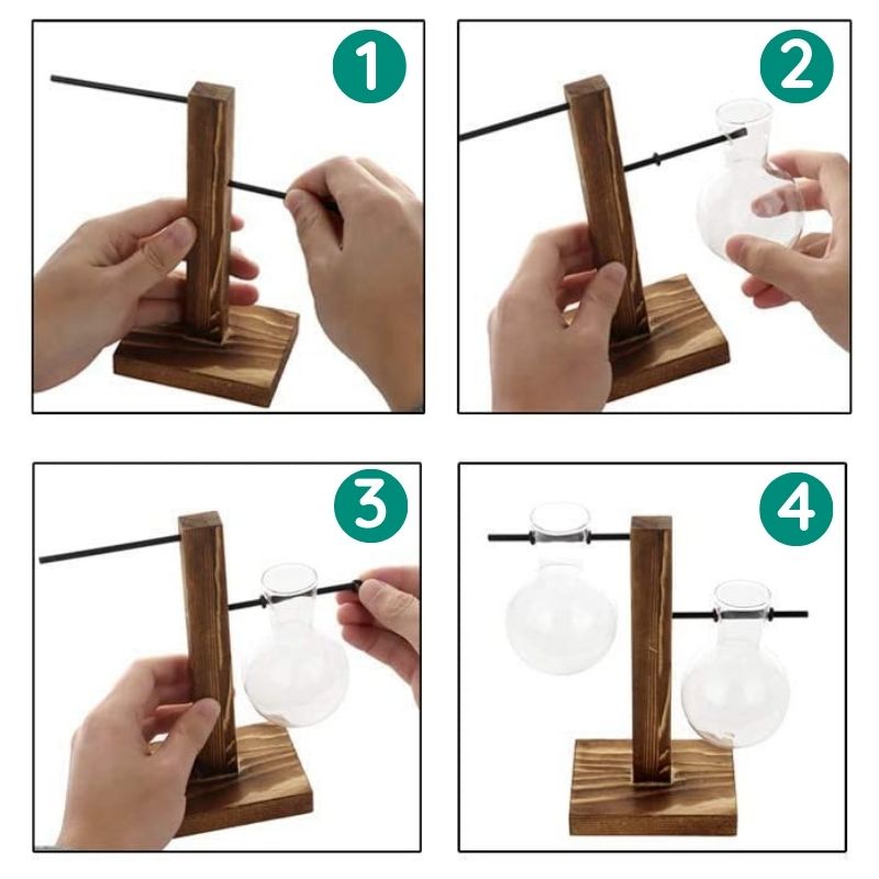 Raxiva wooden frame hydroponic plant holder